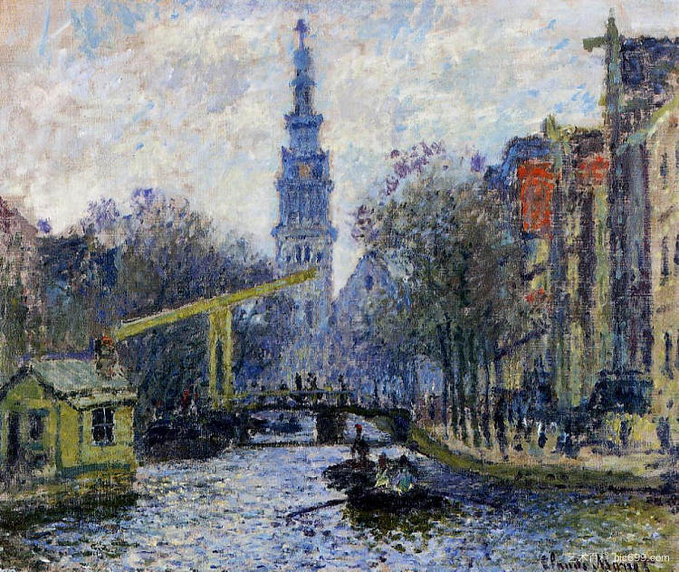 阿姆斯特丹运河 Canal in Amsterdam (1874)，克劳德·莫奈