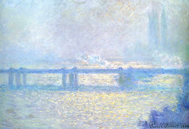 查令十字桥，阴天 Charing Cross Bridge, Overcast Weather (1900)，克劳德·莫奈