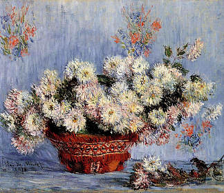 菊花 Chrysanthemums (1878)，克劳德·莫奈