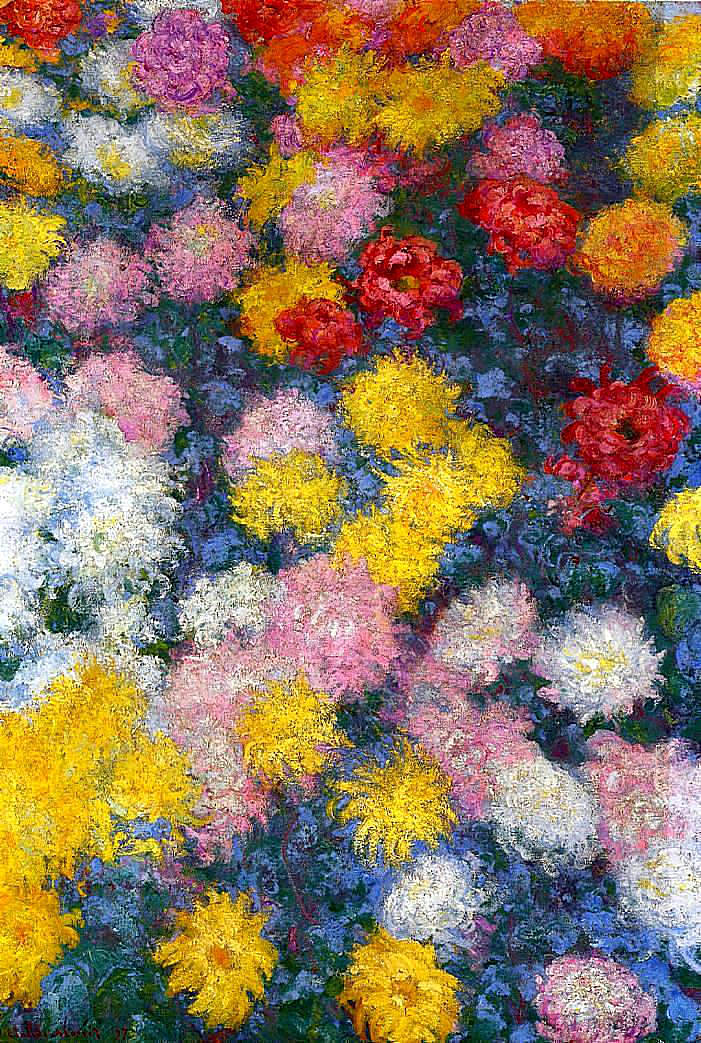 菊花 Chrysanthemums (1897)，克劳德·莫奈