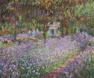 莫奈花园中的鸢尾花 Irises in Monet’s Garden (1900)，克劳德·莫奈
