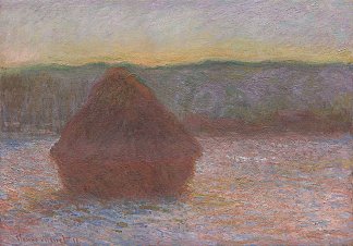 麦垛(解冻，日落) Stack of Wheat (Thaw, Sunset) (1891)，克劳德·莫奈