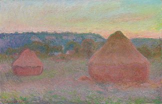 成堆的小麦(一天结束，秋天) Stacks of Wheat (End of Day, Autumn) (1890 – 1891; Giverny,France                     )，克劳德·莫奈