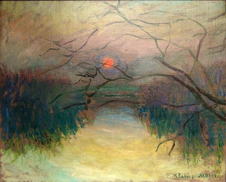 日落 Sunset (1880; France  )，克劳德·莫奈