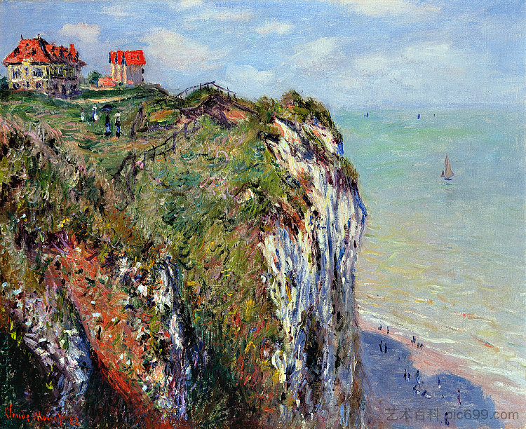 迪耶普悬崖 Cliff at Dieppe (1882)，克劳德·莫奈