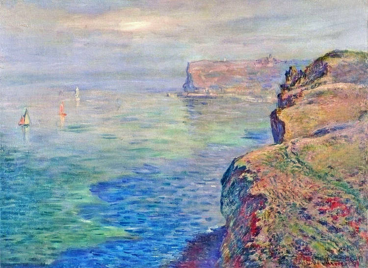 费坎普附近格兰瓦尔的悬崖 Cliff at Grainval near Fecamp (1881),克劳德·莫奈