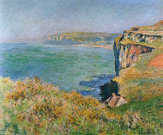 格兰瓦尔的悬崖 Cliff at Grainval (1882)，克劳德·莫奈