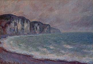 在波尔维尔的克里夫 Cliff at Pourville (1896)，克劳德·莫奈