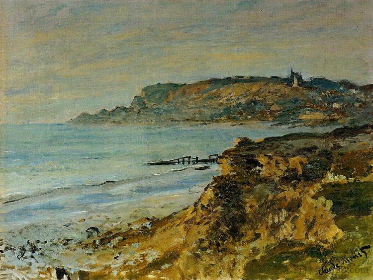 圣阿德烈斯的悬崖 Cliff at Sainte-Adresse (1873)，克劳德·莫奈