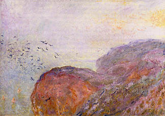 迪耶普附近的悬崖 Cliff near Dieppe (1896)，克劳德·莫奈