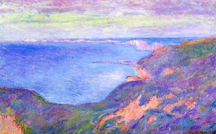 迪耶普附近的悬崖 Cliff near Dieppe 2 (1897)，克劳德·莫奈