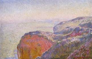 清晨迪耶普附近的悬崖 Cliff near Dieppe in the Morning (1897)，克劳德·莫奈