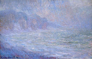 在Pourville的悬崖，Rain Cliffs at Pourville, Rain (1886)，克劳德·莫奈
