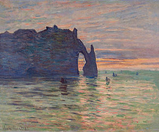 埃特雷塔特， 日落 Etretat, Sunset (1883)，克劳德·莫奈