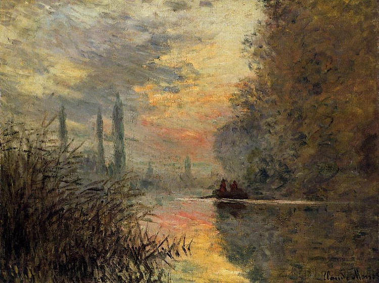 阿让特伊之夜 Evening at Argenteuil (1876),克劳德·莫奈