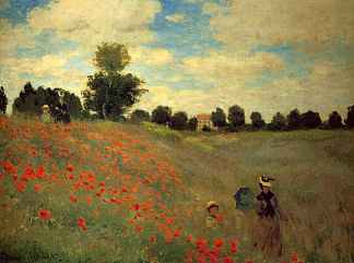 罂粟花领域 Field of Poppies (1873)，克劳德·莫奈