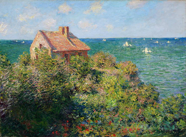 瓦伦日维尔渔人小屋 Fisherman's Cottage at Varengeville (1882),克劳德·莫奈