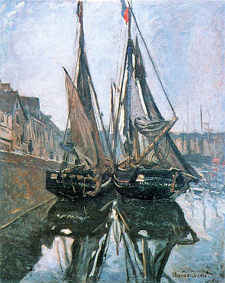 翁弗勒尔的渔船 Fishing Boats at Honfleur (1868)，克劳德·莫奈