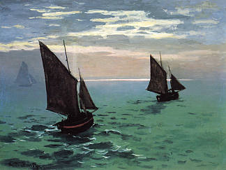 海上渔船 Fishing Boats at Sea (1868)，克劳德·莫奈