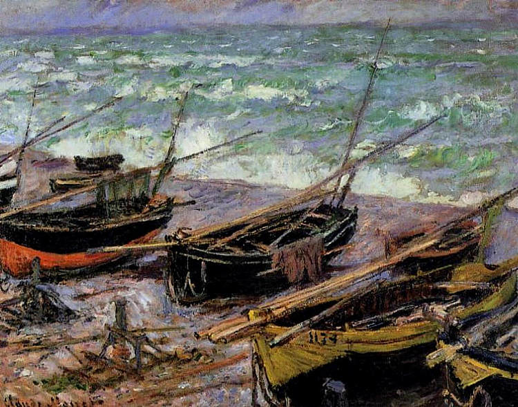 渔船 Fishing Boats (1885)，克劳德·莫奈