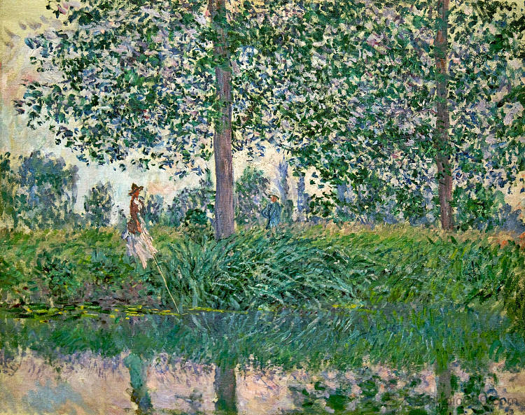 在埃普特河上钓鱼 Fishing on the River Epte (1887),克劳德·莫奈