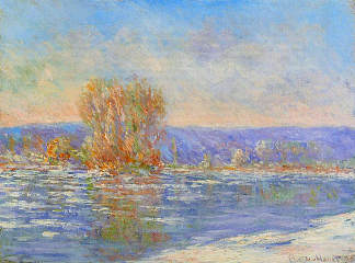 Bennecourt附近的浮冰 Floating Ice near Bennecourt (1893)，克劳德·莫奈