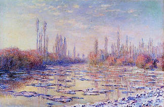 塞纳河上的浮冰 Floating Ice on the Seine (1880)，克劳德·莫奈