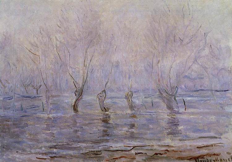 吉维尼发生洪水 Flood at Giverny (1896 - 1897)，克劳德·莫奈