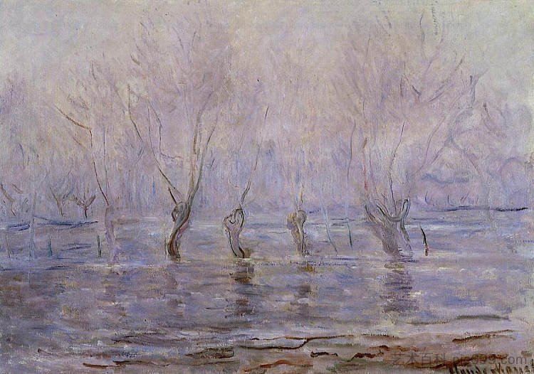 吉维尼发生洪水 Flood at Giverny (1896 - 1897),克劳德·莫奈