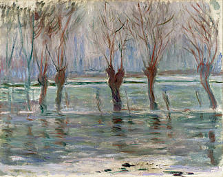 洪水 Flood Waters (1896)，克劳德·莫奈