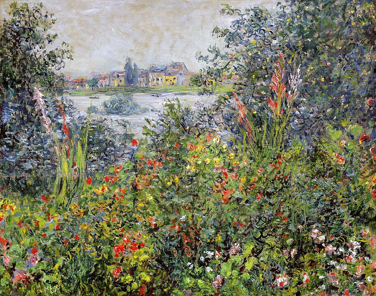 维特伊的鲜花 Flowers at Vetheuil (1881)，克劳德·莫奈