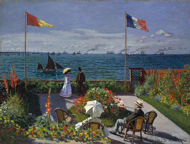 圣地址花园 Garden at Sainte-Adresse (1867)，克劳德·莫奈