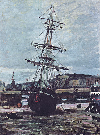 费坎普的搁浅船 Gestrandetes Boot in Fecamp (1868)，克劳德·莫奈