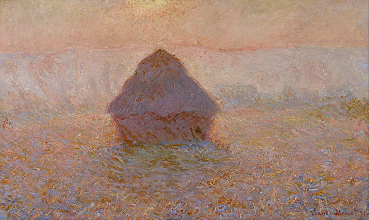 谷物堆，雾中的太阳 Grainstack, Sun in the Mist (1891; Giverny,France  )，克劳德·莫奈