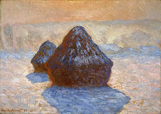 干草堆，雪效应 Haystacks, Snow Effect (1891; Giverny,France                     )，克劳德·莫奈