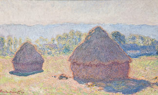 谷仓，明亮的阳光 Grainstacks, Bright Sunlight (1890; Giverny,France                     )，克劳德·莫奈
