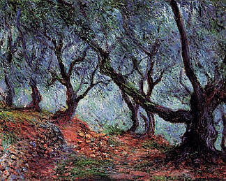 博尔迪盖拉的橄榄树林 Grove of Olive Trees in Bordighera (1884)，克劳德·莫奈