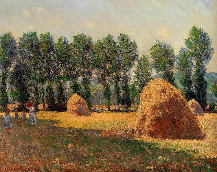 吉维尼的干草堆 Haystacks at Giverny (1885)，克劳德·莫奈