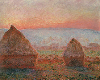 吉维尼的干草堆，《太阳报晚报》 Haystacks at Giverny, the Evening Sun (1888)，克劳德·莫奈