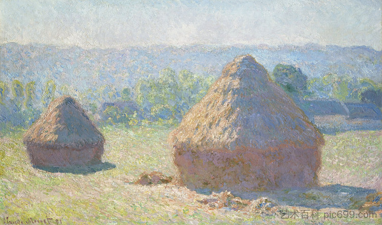 干草堆，夏末 Haystacks, end of Summer (1891; France  )，克劳德·莫奈