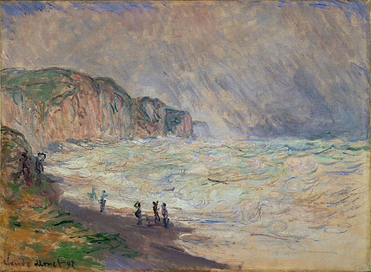 波维尔的大海 Heavy Sea at Pourville (1897)，克劳德·莫奈