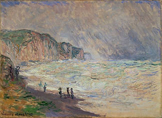 波维尔的大海 Heavy Sea at Pourville (1897)，克劳德·莫奈