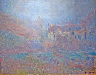 雾中的法莱斯的房子 Houses at Falaise in the Fog (1885)，克劳德·莫奈