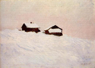 雪中的房子 Houses in the Snow (1895)，克劳德·莫奈