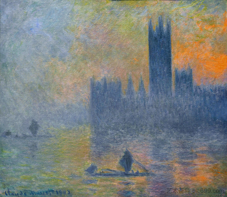 国会大厦，雾效应 Houses of Parliament, Fog Effect (1903)，克劳德·莫奈