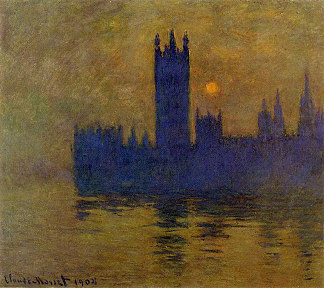 国会大厦，日落02 Houses of Parliament, Sunset 02 (1904)，克劳德·莫奈
