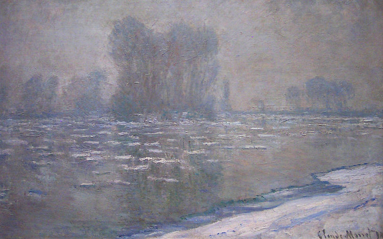 浮冰，雾蒙蒙的早晨 Ice Floes, Misty Morning (1894)，克劳德·莫奈