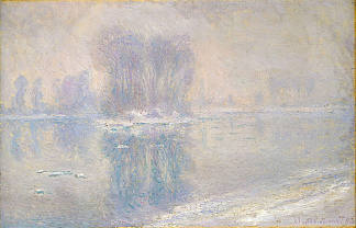 Bennecourt的Siene冰川 Ice on the Siene at Bennecourt (1897)，克劳德·莫奈