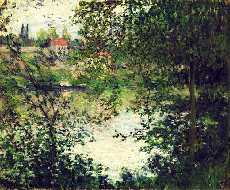 穿过树林的大贾特岛 Ile de La Grande Jatte Through the Trees (1878)，克劳德·莫奈