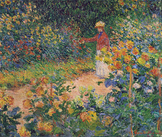 在花园里 In the Garden (1895)，克劳德·莫奈